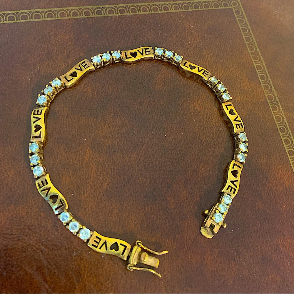 vintage gold love bracelet with diamonds, and easy clip on
